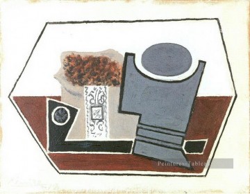  1914 Art - Pipe verre et paquet de tabac 1914 cubiste